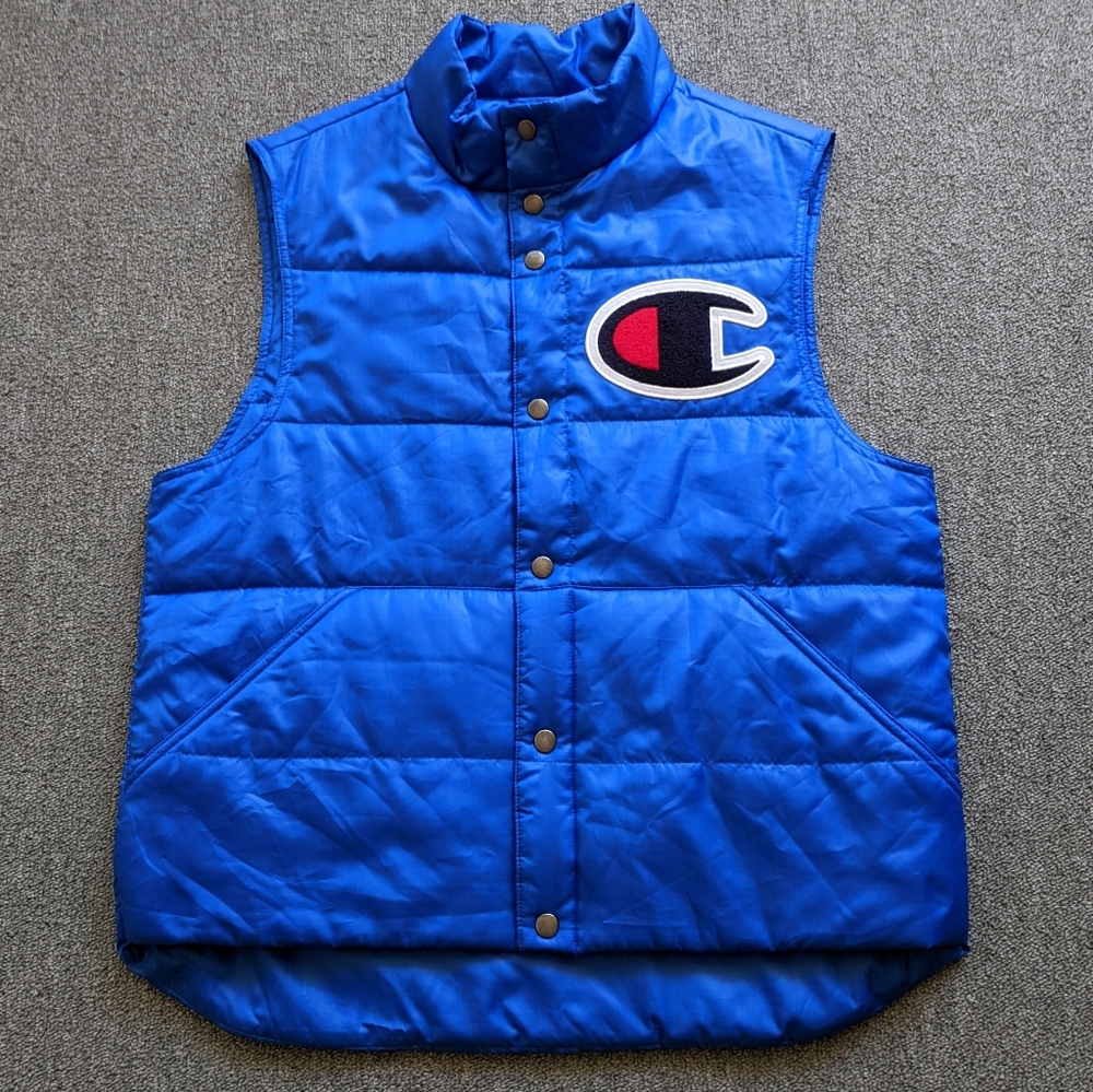 🔥 CHAMPION x SUPREME Puffy Blue Vest MEDIUM